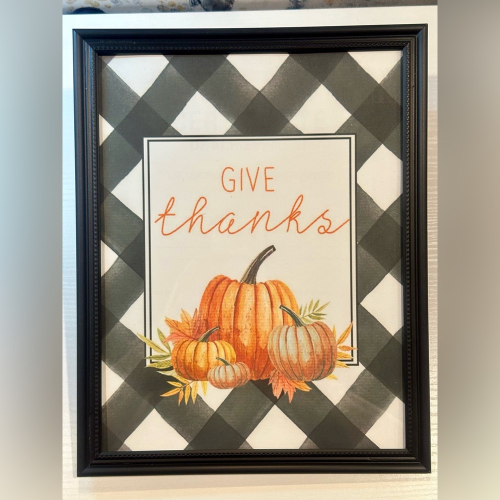 Framed 8x10” GIVE THANKS AUTUMN PRINT